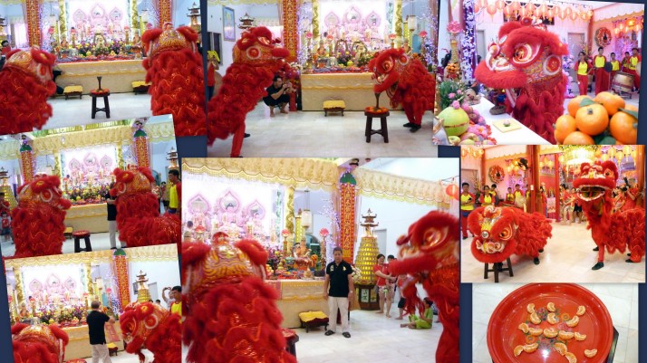 Lion Dance to pay homage to Baby God and all the Deities at the Main Altar.